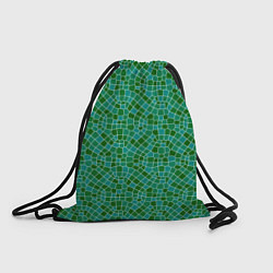Рюкзак-мешок Зелёный мозаичный паттерн, цвет: 3D-принт