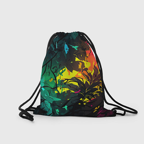Мешок для обуви Яркие разноцветные абстрактные листья / 3D-принт – фото 2
