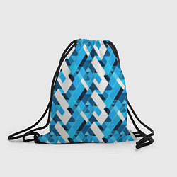 Рюкзак-мешок Синие и белые фигуры, цвет: 3D-принт