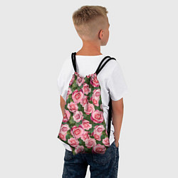 Рюкзак-мешок Розовые розы паттерн, цвет: 3D-принт — фото 2