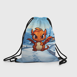 Рюкзак-мешок Оранжевый милый дракон, цвет: 3D-принт