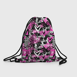 Рюкзак-мешок Каракулевые сердечки паттерн, цвет: 3D-принт