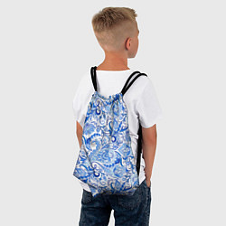 Рюкзак-мешок Гжельская роспись на белом фоне, цвет: 3D-принт — фото 2