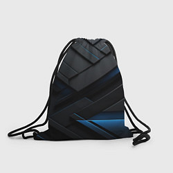 Рюкзак-мешок Голубая неоновая полоса на черном, цвет: 3D-принт