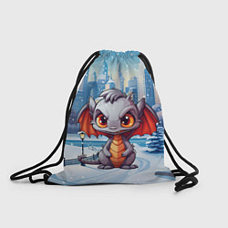 Рюкзак-мешок Серый дракон 2024, цвет: 3D-принт