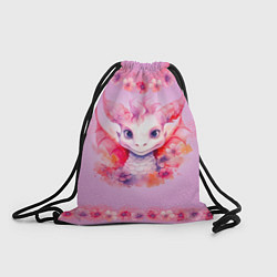 Рюкзак-мешок Дракон в ожерельи цветов, цвет: 3D-принт
