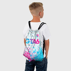 Рюкзак-мешок GTA6 neon gradient style посередине, цвет: 3D-принт — фото 2