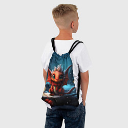 Рюкзак-мешок Милый дракошка со светящимся шариком, цвет: 3D-принт — фото 2