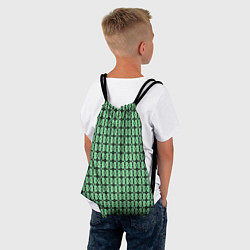 Рюкзак-мешок Чёрные узоры на зелёном, цвет: 3D-принт — фото 2