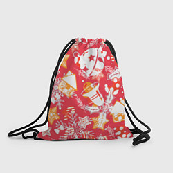 Рюкзак-мешок Рождественские узоры колокольчики, цвет: 3D-принт