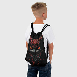 Рюкзак-мешок Красно черная сова, цвет: 3D-принт — фото 2