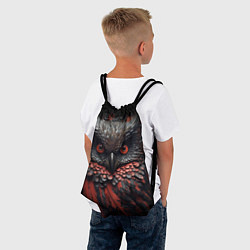 Рюкзак-мешок Черная сова с красными крыльями, цвет: 3D-принт — фото 2