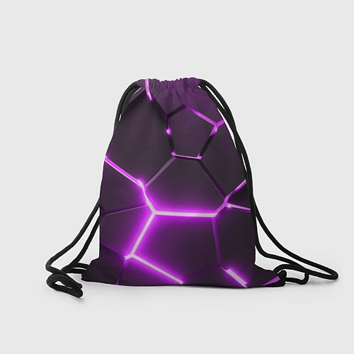 Мешок для обуви GTA 6 лого на фоне разлома фиолетовых плит / 3D-принт – фото 2