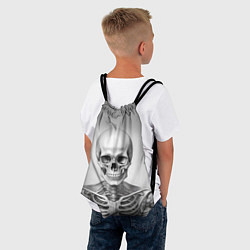 Рюкзак-мешок Скелет черно белый, цвет: 3D-принт — фото 2