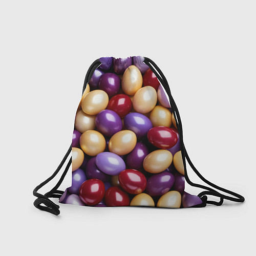 Мешок для обуви Красные и фиолетовые пасхальные яйца / 3D-принт – фото 2