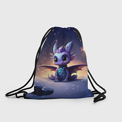 Рюкзак-мешок Милый дракон на фоне салюта, цвет: 3D-принт