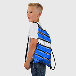 Рюкзак-мешок Синие и белые полосы, цвет: 3D-принт — фото 2