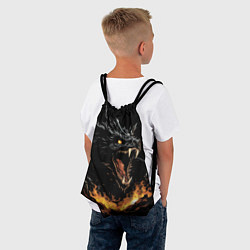 Рюкзак-мешок Черный дракон в огне, цвет: 3D-принт — фото 2