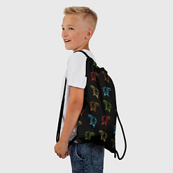 Рюкзак-мешок Паттерн драконы на черном, цвет: 3D-принт — фото 2