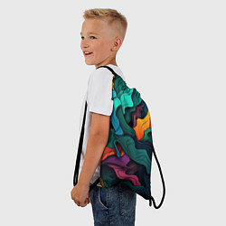 Рюкзак-мешок Яркие кислотные разноцветные пятна в виде камуфляж, цвет: 3D-принт — фото 2