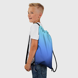 Рюкзак-мешок Голубой и черно-синий градиент, цвет: 3D-принт — фото 2