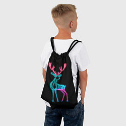 Рюкзак-мешок Фиолетовый неоновый олень, цвет: 3D-принт — фото 2