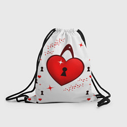 Рюкзак-мешок Сердечный замочек, цвет: 3D-принт