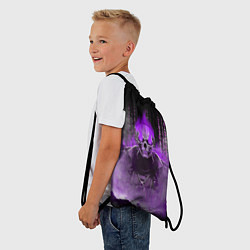 Рюкзак-мешок Фиолетовый скелет в дыму, цвет: 3D-принт — фото 2
