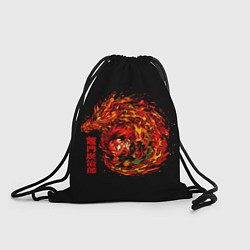 Рюкзак-мешок Танджиро в огне, цвет: 3D-принт