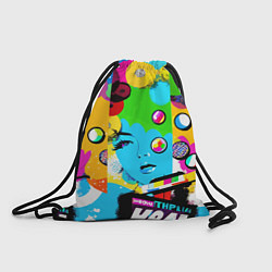 Рюкзак-мешок Girls face - pop art, цвет: 3D-принт
