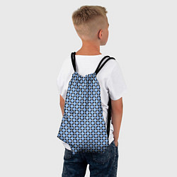 Рюкзак-мешок Паттерн сетка голубой, цвет: 3D-принт — фото 2