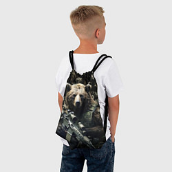 Рюкзак-мешок Медведь солдат с винтовкой, цвет: 3D-принт — фото 2