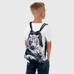 Рюкзак-мешок Белый тигр солдат зима, цвет: 3D-принт — фото 2