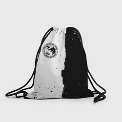 Рюкзак-мешок Ведьмак лого черно белые, цвет: 3D-принт
