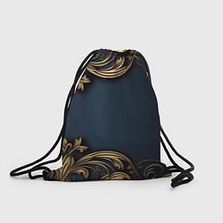 Рюкзак-мешок Лепнина объемные золотые узоры на ткани, цвет: 3D-принт