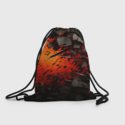 Рюкзак-мешок Черные камни на красном взрыв, цвет: 3D-принт