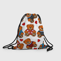 Рюкзак-мешок Мишки с сердцами - персонажи из Слово пацана, цвет: 3D-принт