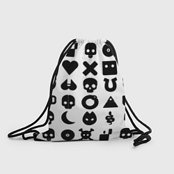 Рюкзак-мешок Love death robots pattern white, цвет: 3D-принт