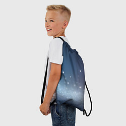 Рюкзак-мешок Серебристые блёстки на синем фоне - нейросеть, цвет: 3D-принт — фото 2