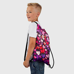 Рюкзак-мешок Множество сердец, цвет: 3D-принт — фото 2