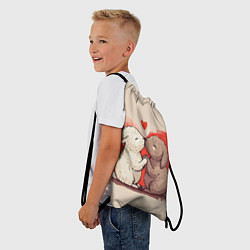 Рюкзак-мешок Влюбленные кролики, цвет: 3D-принт — фото 2
