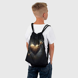 Рюкзак-мешок Золотое сердце - стрела, цвет: 3D-принт — фото 2