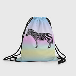 Рюкзак-мешок Зебра по радужном фоне, цвет: 3D-принт