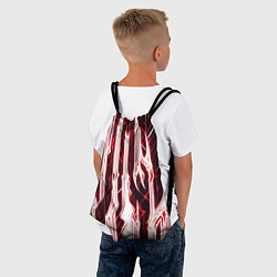 Рюкзак-мешок Красные неоновые полосы на чёрном фоне, цвет: 3D-принт — фото 2