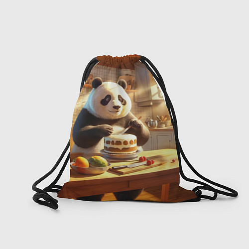 Мешок для обуви Панда на кухне готовит торт / 3D-принт – фото 2