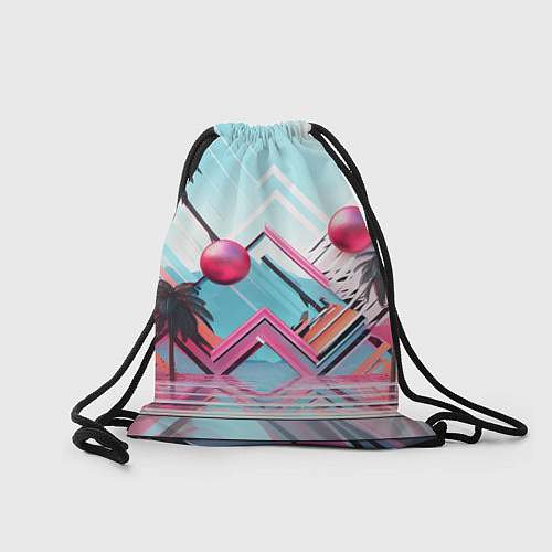 Мешок для обуви Gta 6 логотип в стиле vice city / 3D-принт – фото 2