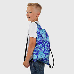 Рюкзак-мешок Узоры гжель на темно синем фоне, цвет: 3D-принт — фото 2