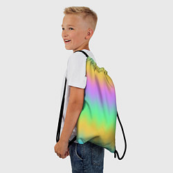 Рюкзак-мешок Мягкие неоновые зигзаги, цвет: 3D-принт — фото 2