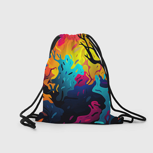 Мешок для обуви GTA 6 logo яркий неоновый камуфляжный стиль / 3D-принт – фото 2