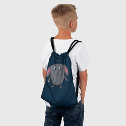 Рюкзак-мешок Милый серый зайка, цвет: 3D-принт — фото 2